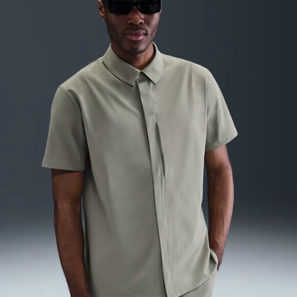 Nike 24.7 Perfect Stretch Dri Fit Techwear Gorp Snap Down Shirt Seafoam Size XL - Picture 3 of 14